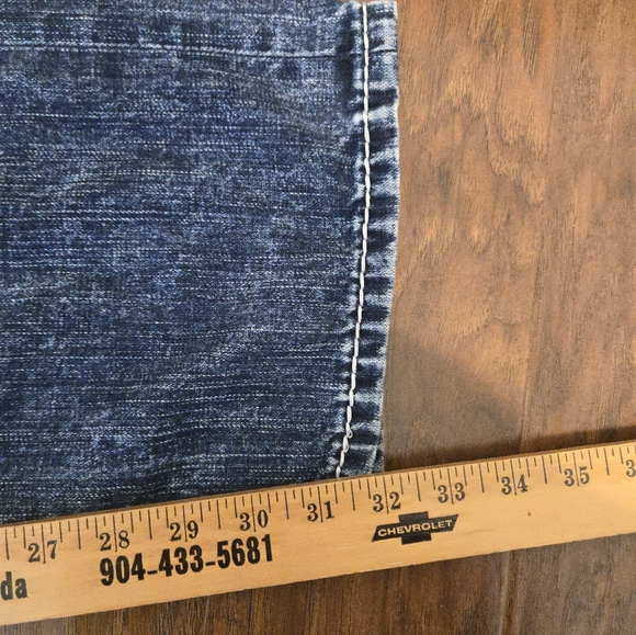 Rock Revival Casey Straight Leg Jeans Embroidered Mens 36x32 Thick Stitch - Picture 5 of 7